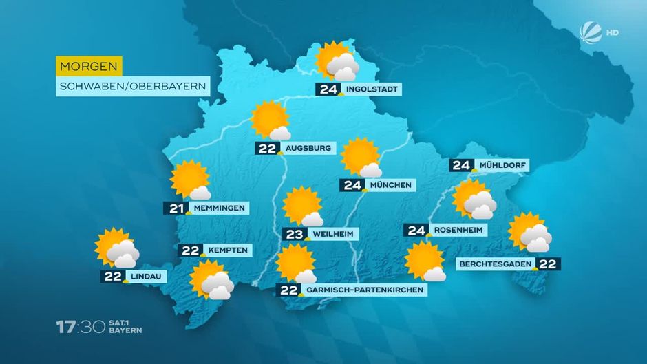 Das BayernWetter vom 07.06.2022 Bleiben Sturm und Hagel? Sat1