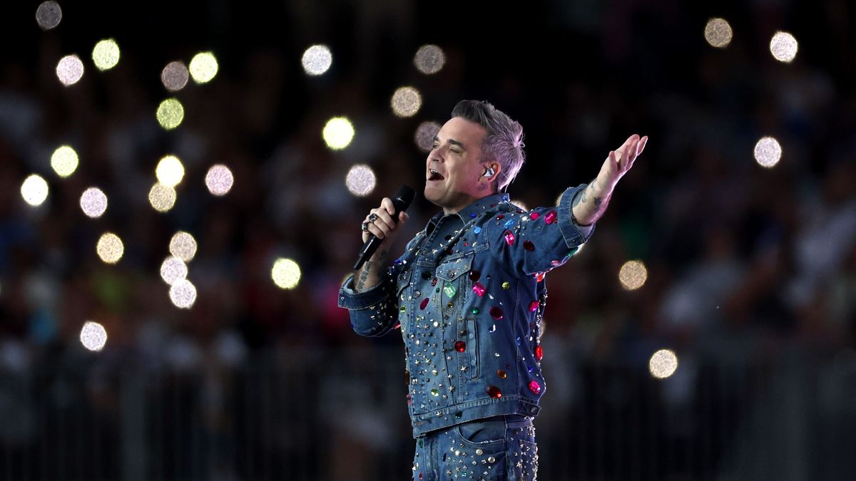 Robbie Williams während seiner "XXV Tour 2023". UP1EI6C1JK4W3