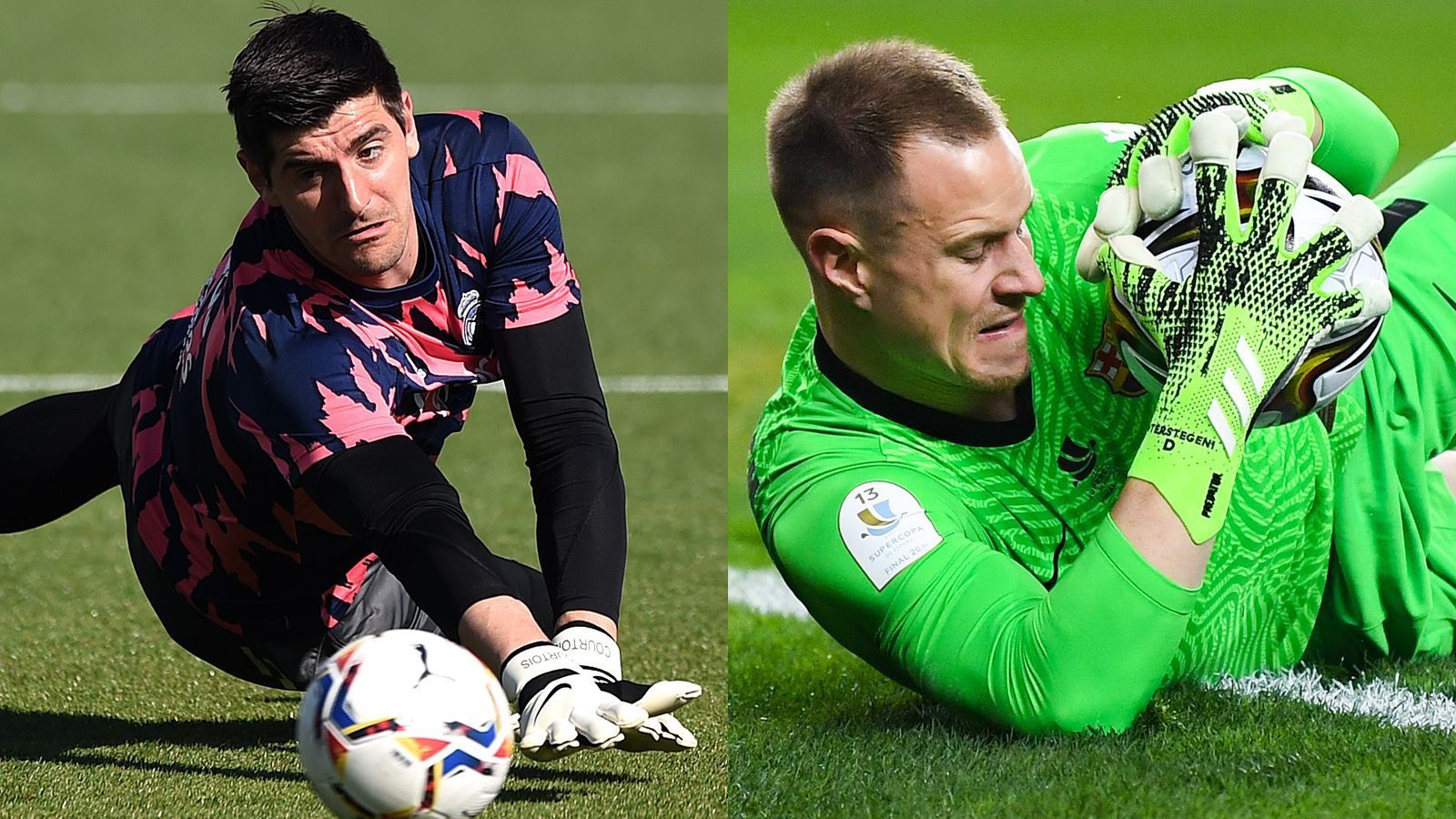 
                <strong>Thibaut Courtois vs. Marc-Andre ter Stegen</strong><br>
                Bei den Torhüter stehen sich bei diesem Prestige-Duell erwartungsgemäß zwei der Besten ihrer Zunft in Spanien bzw. der Welt gegenüber. Sowohl Real Madrids Thibaut Courtois als auch Marc-Andre ter Stegen spielen einmal mehr eine überzeugende Saison in La Liga. Vor allem ter Stegen konnte sich nach seiner Verletzungspause zum Saisonbeginn wieder recht schnell in Topform bringen und ist ein starker Rückhalt für die Katalanen. Daher geht dieses enge Torhüter-Duell auch knapp an Deutschlands Nummer 2. 0:1
              