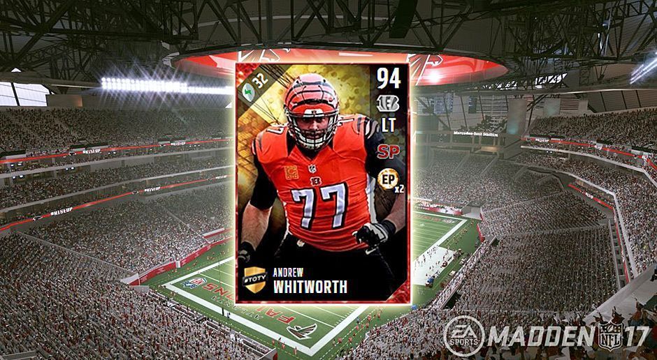 
                <strong>Left Tackle: Andrew Whitworth</strong><br>
                Left Tackle: Andrew WhitworthTeam: Cincinnati BengalsGesamt-Stärke: 94
              