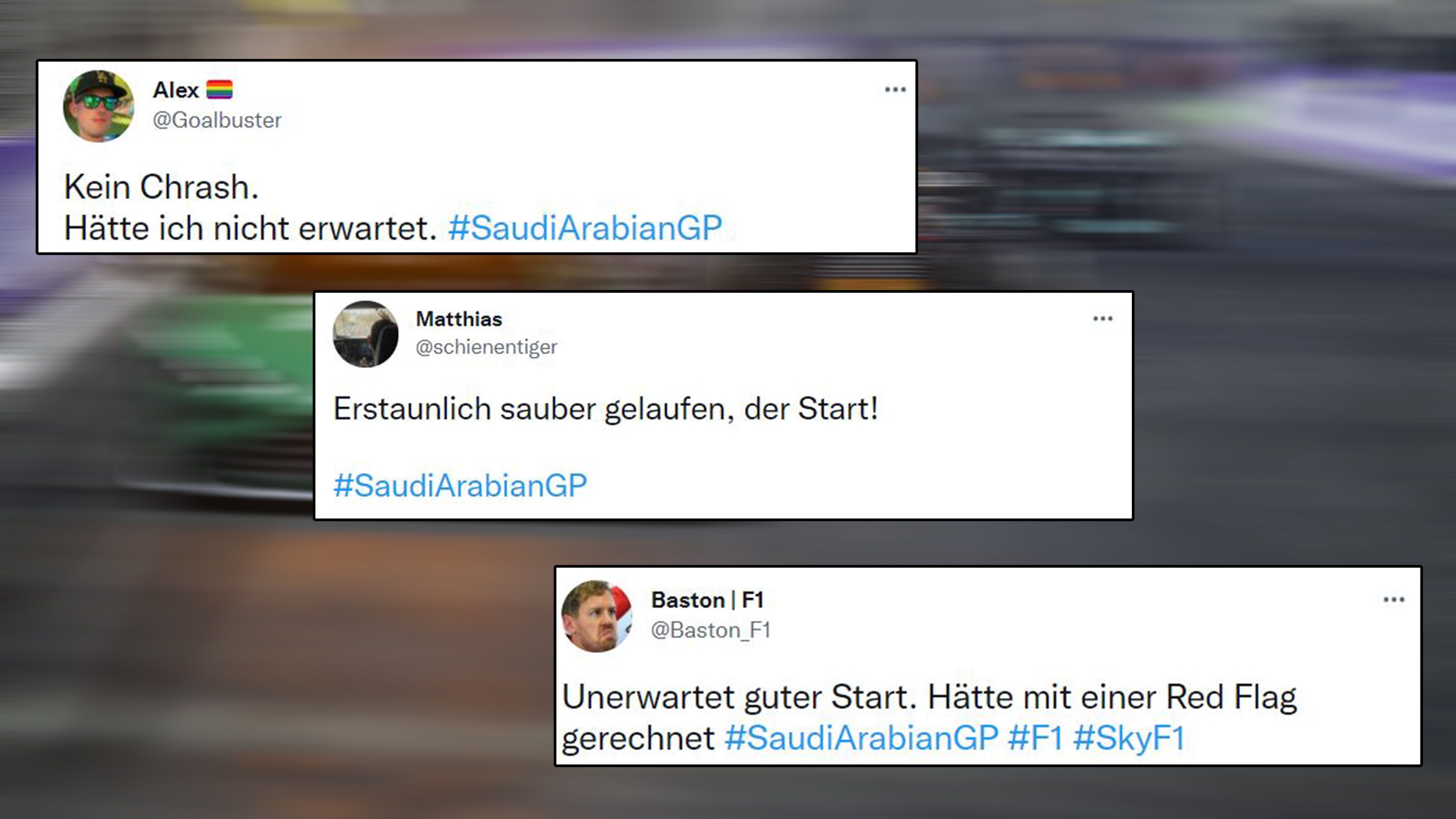 
                <strong>Überraschung beim Start</strong><br>
                Nach dem spektakulären Qualifying wurde schon beim Start Chaos erwartet. Das bleibt aber aus. Vorerst. 
              