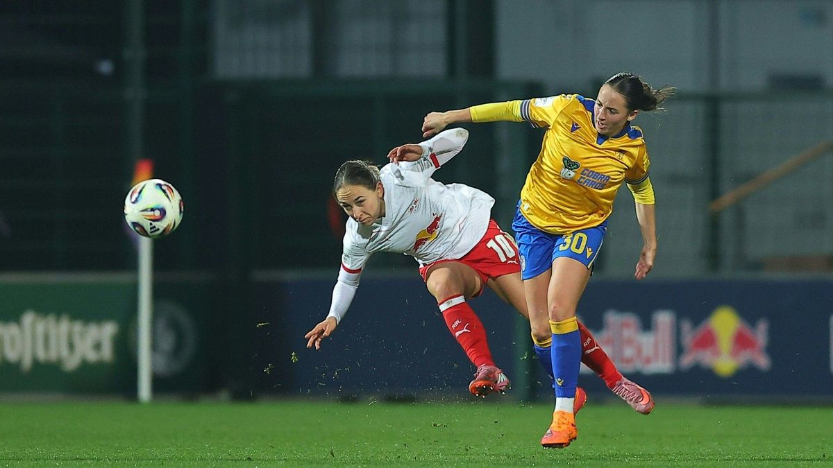 Leipzigs Gina Chmielinski gegen Elena Mühlemann (v.)