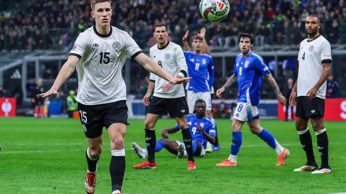 Nico Schlotterbeck of Germany seen in action during UEFA Nations League 2024 25 Quarter-Finals football match between Italy and Germany at San Siro Stadium PUBLICATIONxNOTxINxITA Copyright: xFabriz...