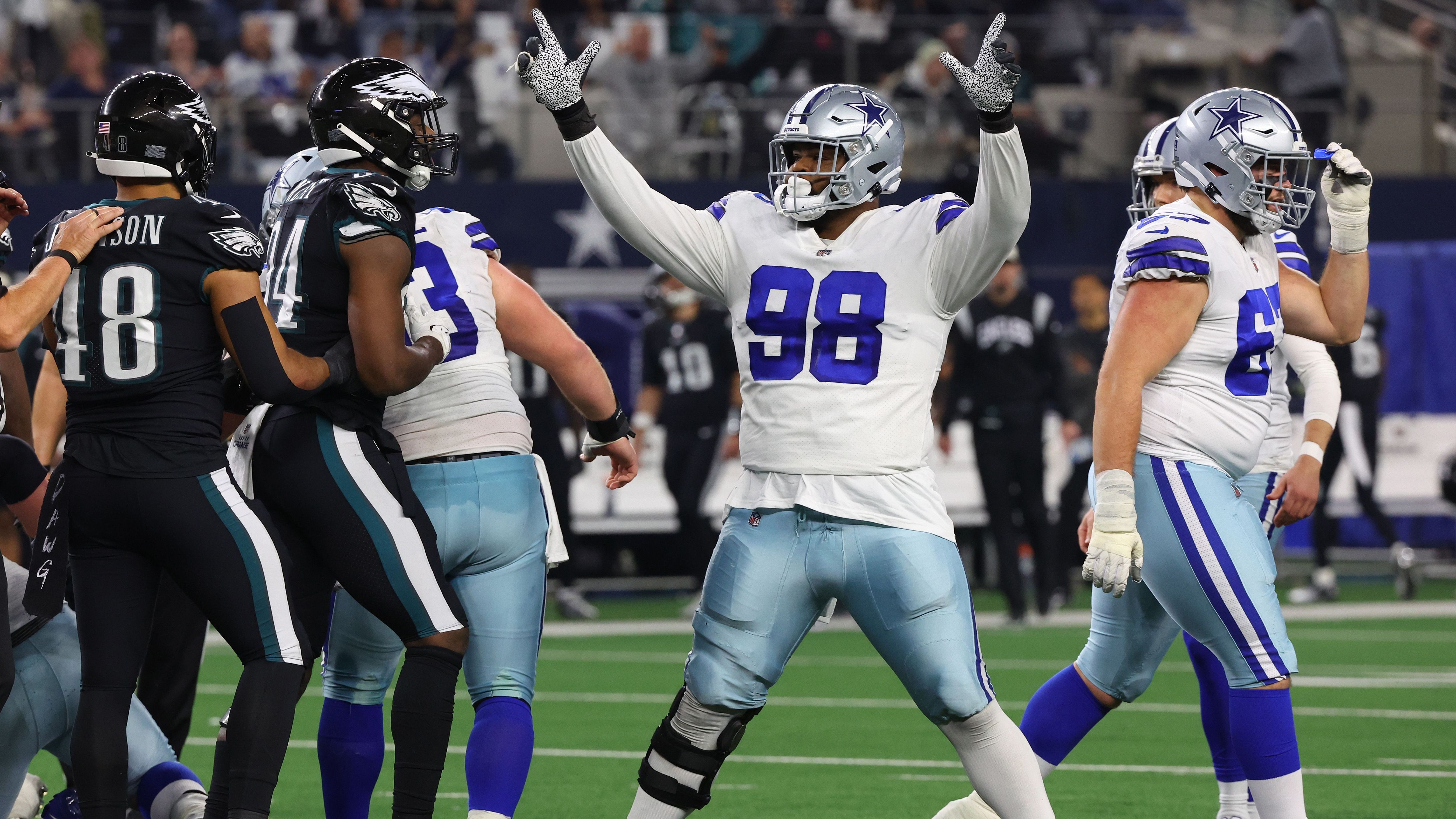<strong>11. Platz (geteilt):</strong> Quinton Bohanna (Seattle Seahawks, Nummer 98 im Trikot der Cowboys)<br><strong>Speed-Rating:</strong> 56