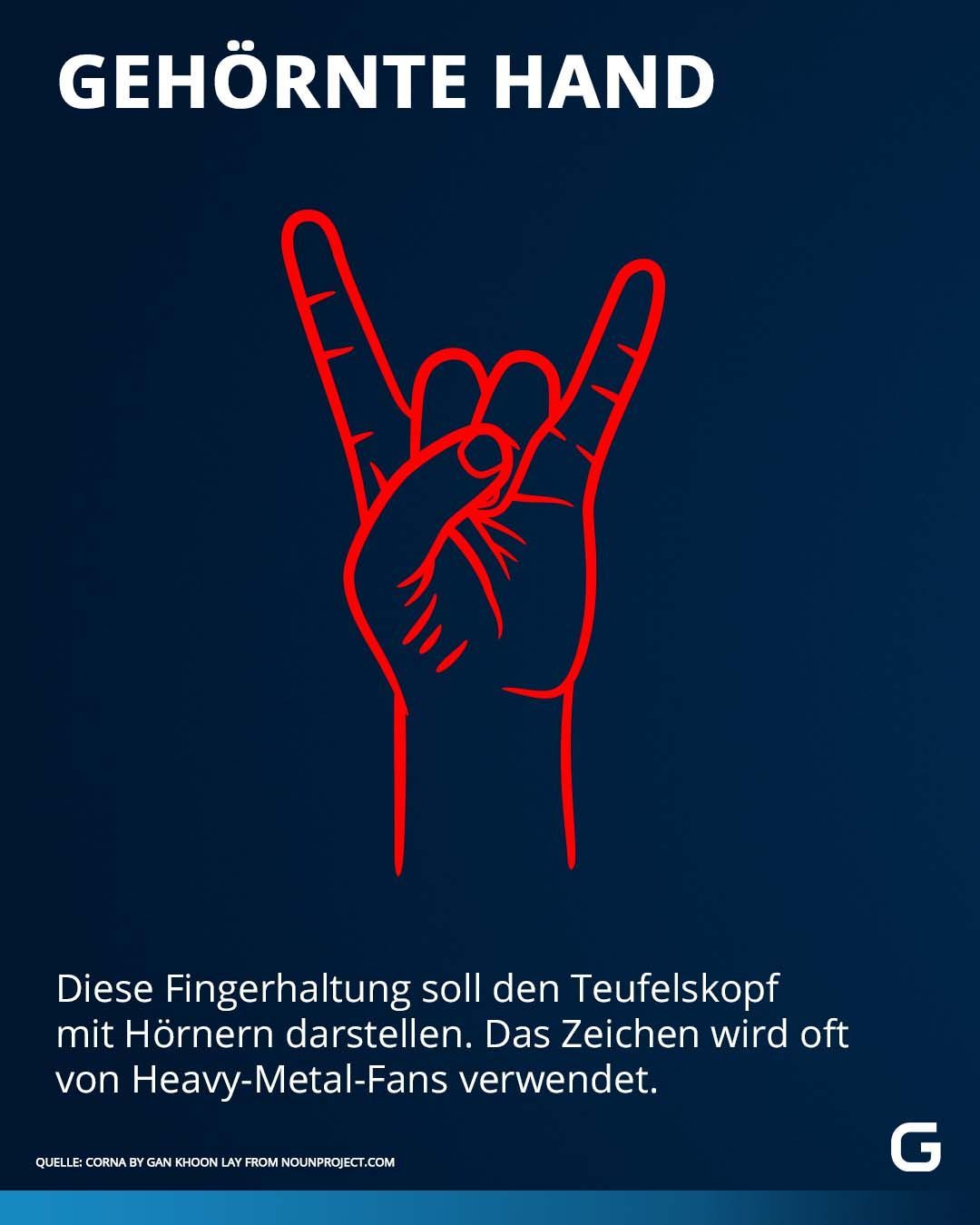 Symbole des Satanismus: Gehörnte Hand als Zeichen des Teufels