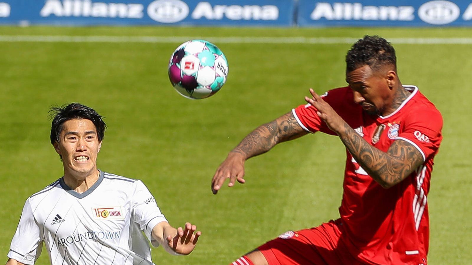 
                <strong>Jerome Boateng</strong><br>
                Bei einem gefährlichen Union-Konter spielt der Abwehrchef seine ganze Routine aus. Manchmal aber auch zu nachlässig, so agiert Boateng vor Bülters Chance zu passiv. Er macht nach gut 60 Minuten Platz für Pavard. ran-Note: 4
              