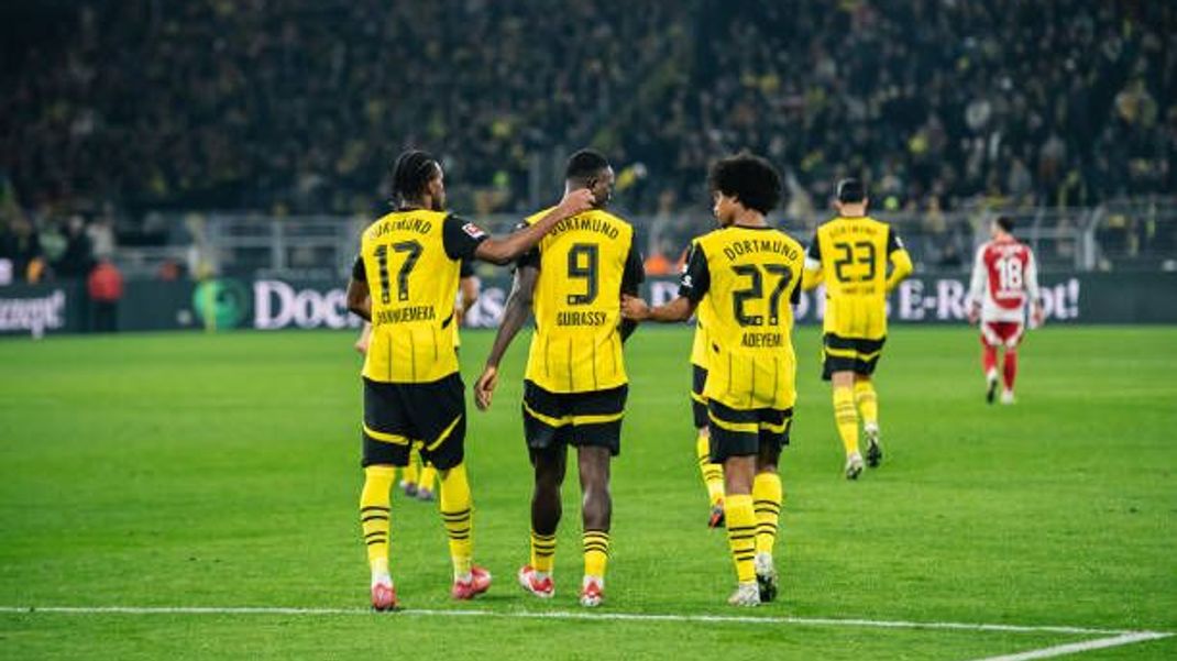 Carney Chuckwuemeka, Serhou Guirassy und Karim Adeyemi (v. l.)