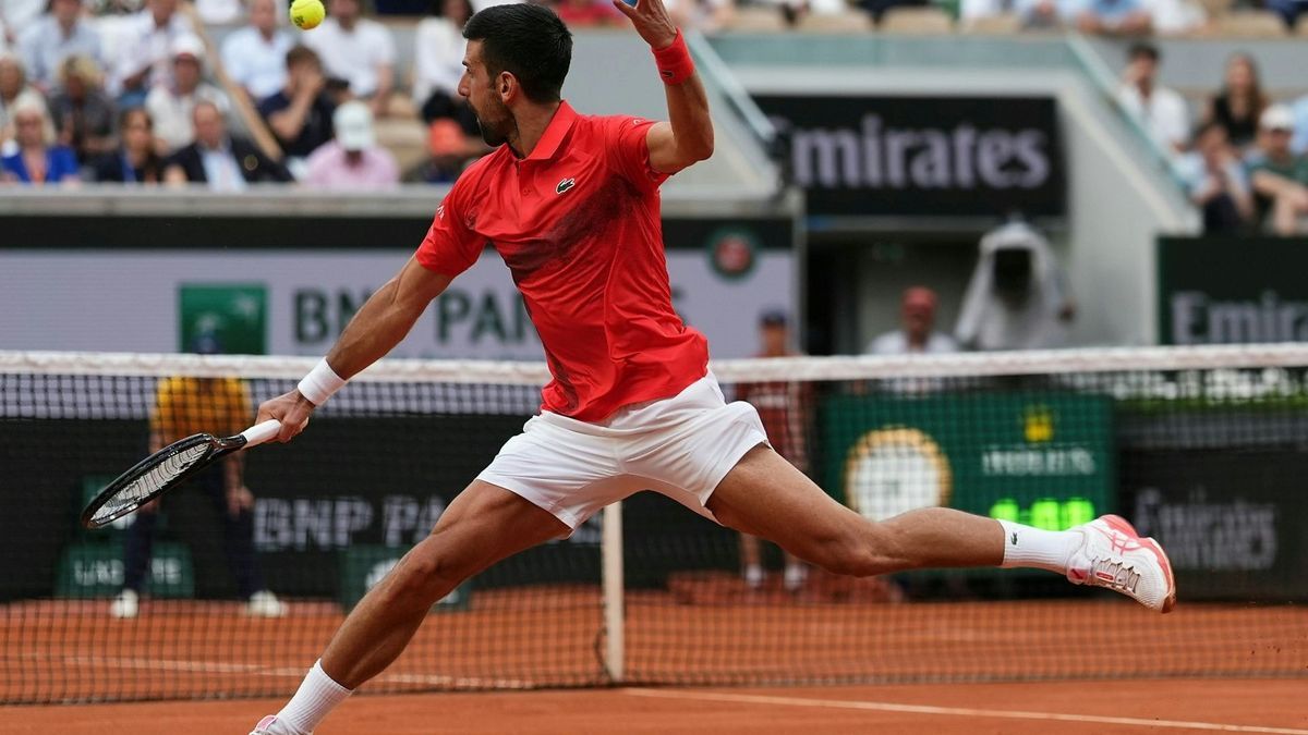 Novak Djokovic im Match gegen Corentin Moutet
