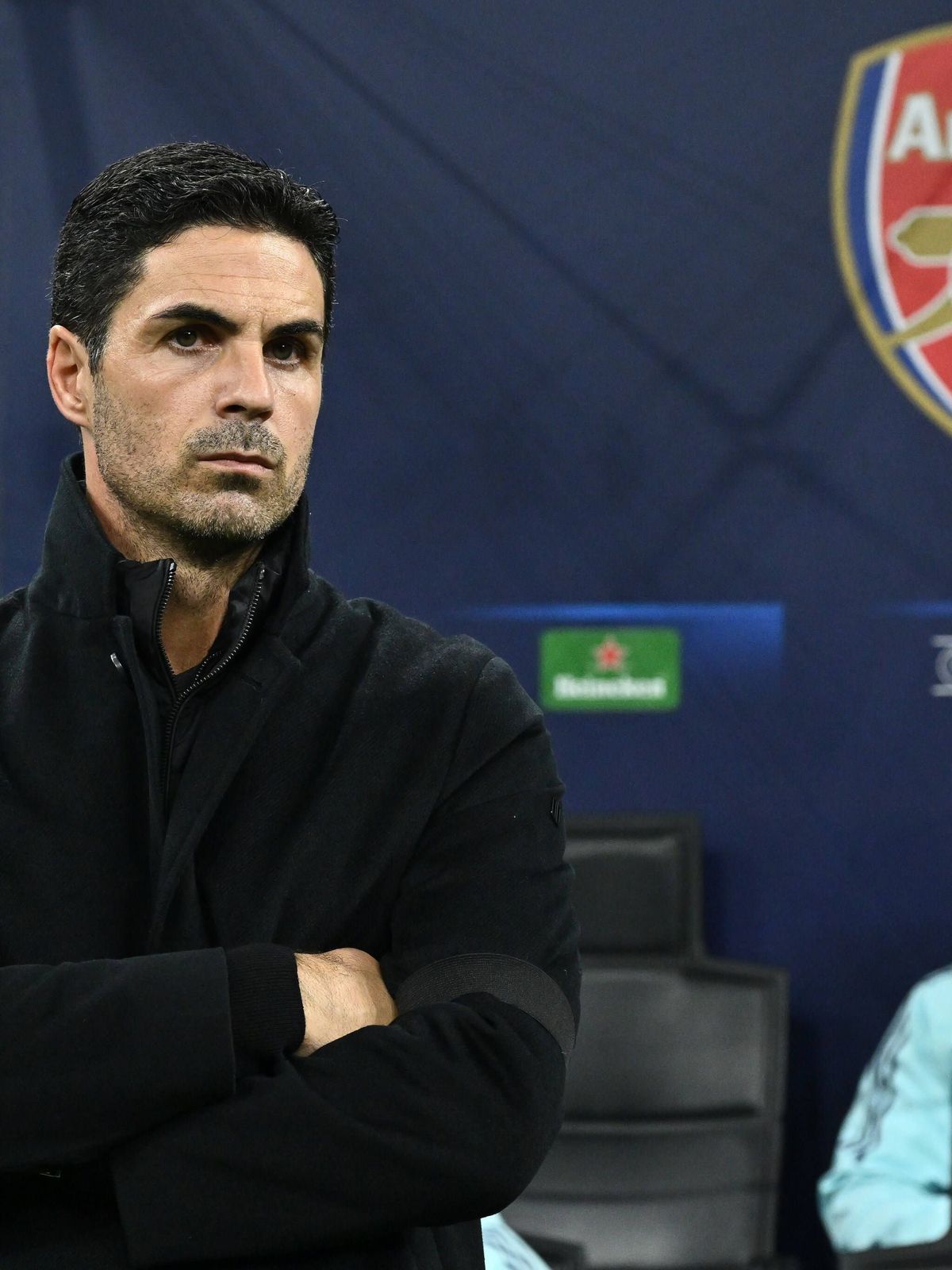 Mikel Arteta of Arsenal F.C. in action during the UEFA Champions League 2024 25 League Phase MD4 match between F.C. Inter and Arsenal F.C. at San Siro Stadium on November 6, 2024 in Milan, Italy. P...