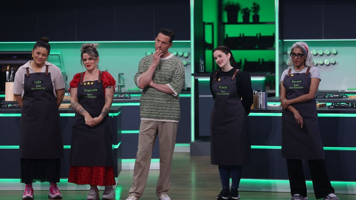 Team Grün bei "The Taste" 2024 mit Lejla, Stephanie, Alexander Kumptner, Franca und Doreen