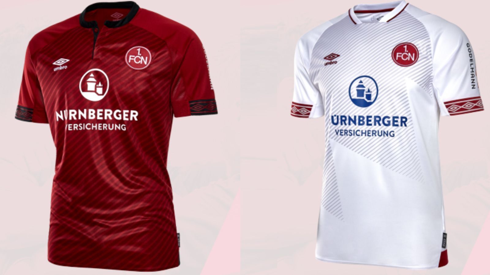 
                <strong>1. FC Nürnberg</strong><br>
                Der Club hält an den klassischen Nürnberger Farben fest. Rot das Heimtrikot, weiß sind die Auswärtsleiberl.
              