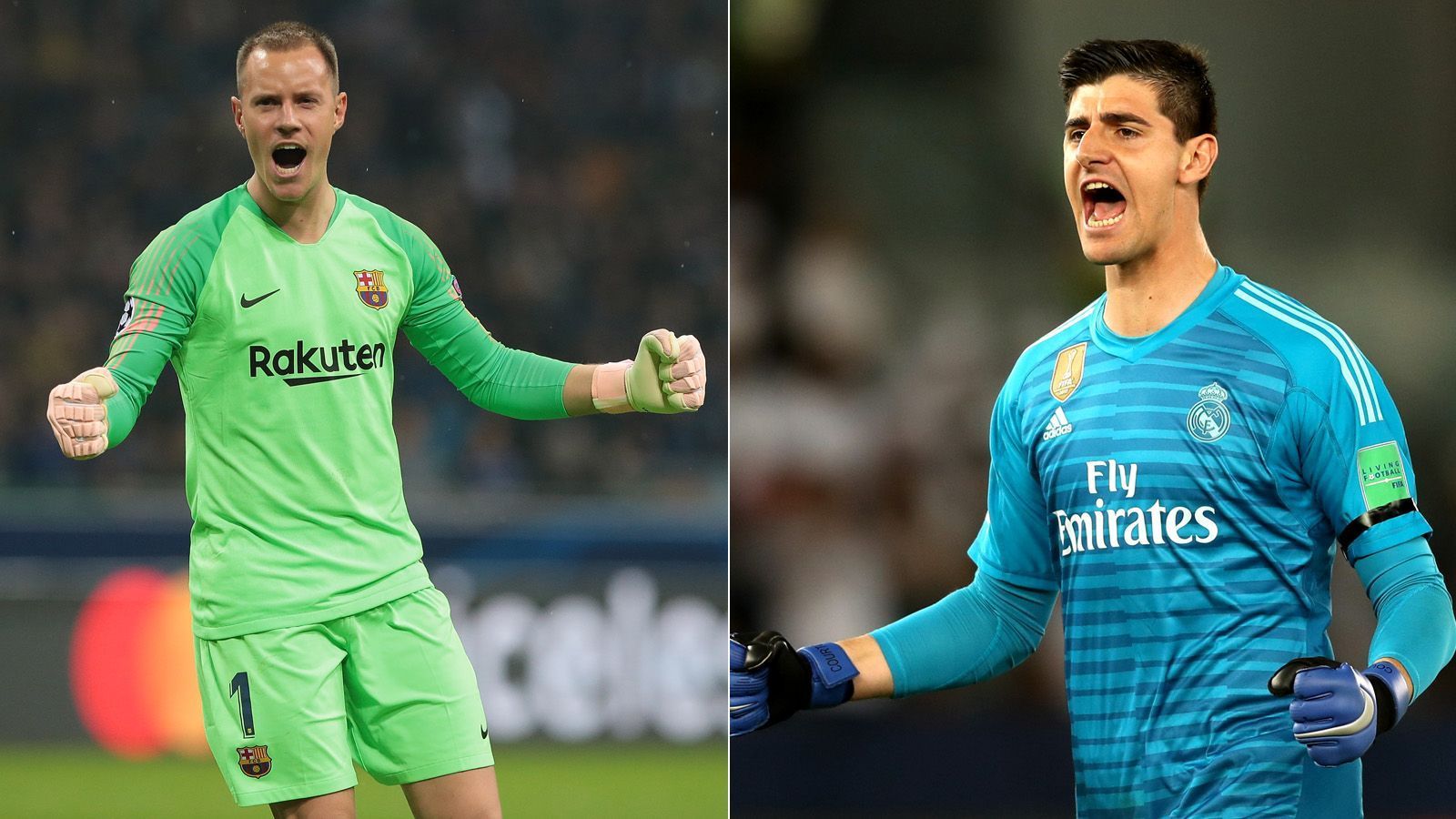 
                <strong>Marc-André ter Stegen vs. Thibaut Courtois</strong><br>
                Der deutsche Keeper ist derzeit in Bestform und wurde kürzlich bei der Wahl zum Welttorhüter des Jahres auf Platz 2 gewählt. Courtois ist auch kein schlechter Schlussmann, aber das Duell gegen ter Stegen verliert er. Stand: 1 zu 0 für Barcelona.
              