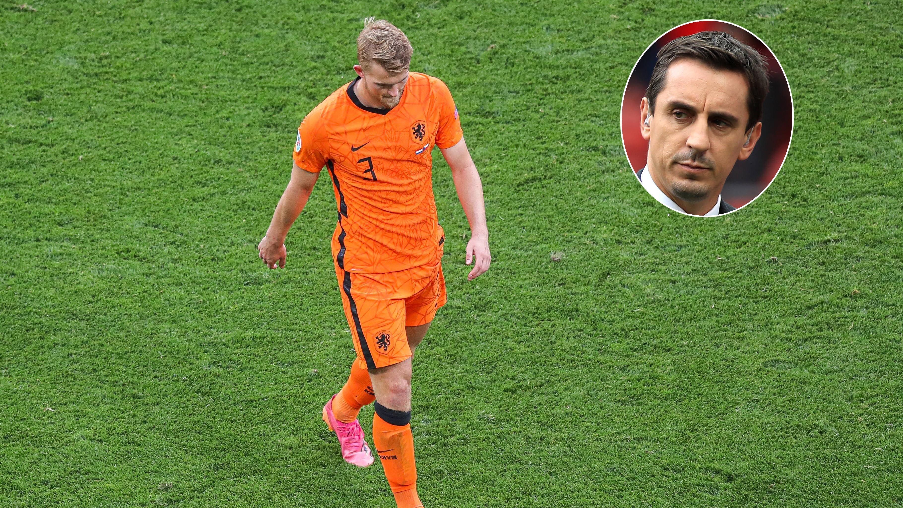 
                <strong>Gary Neville</strong><br>
                England-Experte Gary Neville hatte sich vor allem auf Verteidiger Matthijs de Ligt eingeschossen und hält fest: "De Ligt, ich muss sagen, er sah langsam aus, er sah träge aus. Er sah aus, als würde er sich entblößen."
              