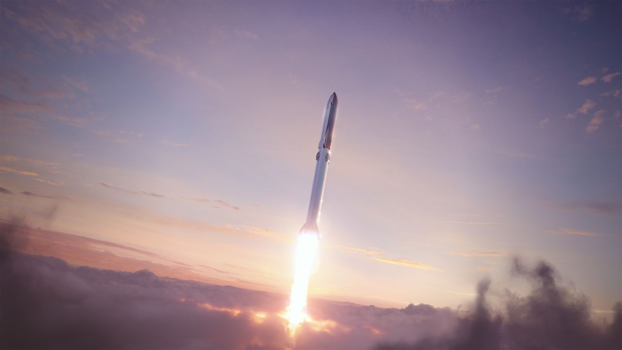 Für seine Reise zum Mars lässt Elon Musk das Raumschiff Starship bauen, das von einer Riesenrakete Superheavy ins All gebracht werden soll. Beide Teile sind vollständig wiederverwendbar.