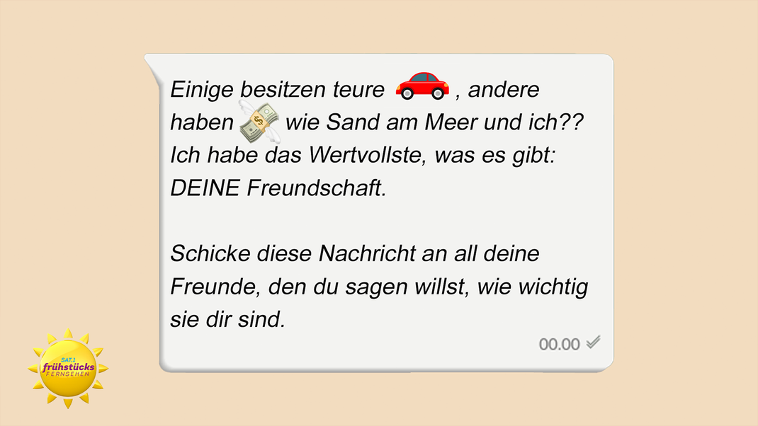 Ein WhatsApp-Kettenbrief für Freunde.