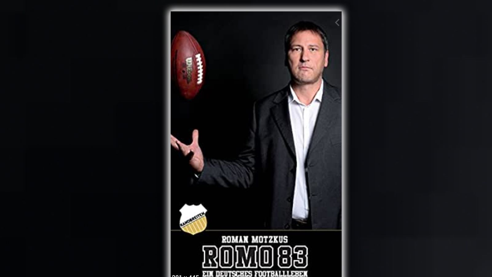 
                <strong>Buch: ROMO 83 - Ein deutsches Footballeben</strong><br>
                Autor: Roman MotzkusInhalt: Der ehemalige Spieler der Berlin Adler blickt auf seine aktive Football-Karriere zurück.
              