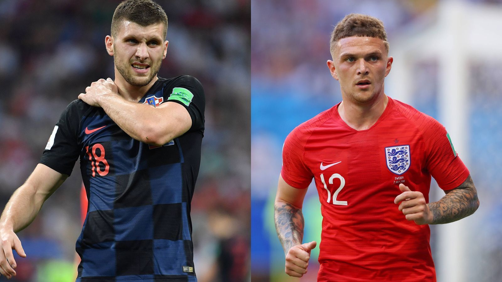 
                <strong>Ante Rebic vs. Kieran Trippier</strong><br>
                Rebic ist in Topform, spätestens seit seinen beiden Toren im DFB-Pokalfinale gegen den FC Bayern nicht mehr aufzuhalten, dreht er bei der WM so richtig auf und sprintet und sprintet und sprintet. Trippier besticht mit Kreativität, gilt als Entdeckung des Turniers. Mit seiner Passgenauigkeit erinnert er die heimische Presse an David Beckham. International mit 27 ein Spätzünder, debütierte erst vor einem Jahr. Punkt für Rebic.
              