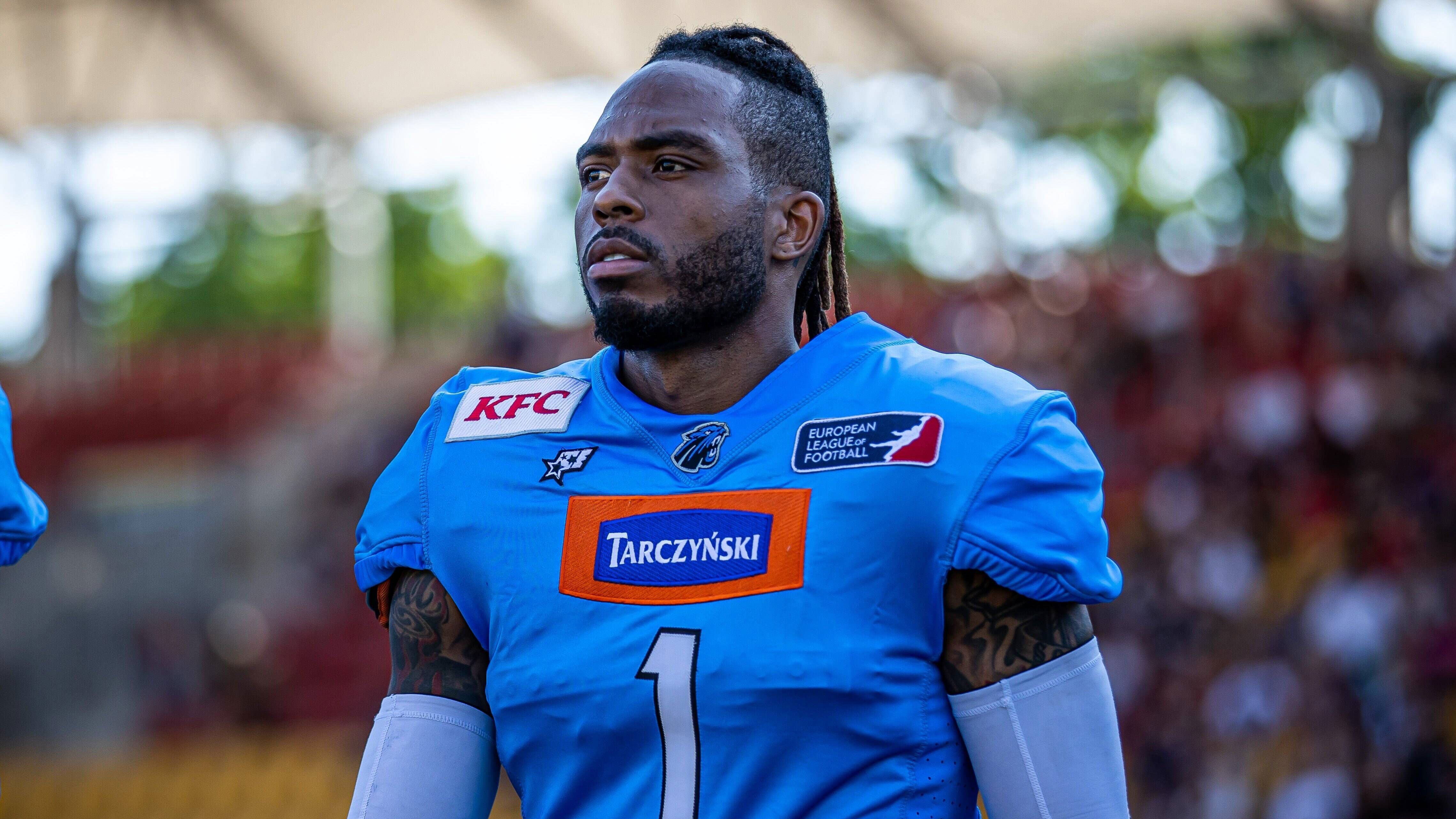 
                <strong>Darius Robinson (Wroclaw Panthers)</strong><br>
                Als Cornerback wurde Darius Robinson 2014 von den Buffalo Bills unter Vertrag genommen, kam aber aufgrund einer Schulterverletzung nie zum Einsatz. Nun verstärkt er die Passverteidigung der Wroclaw Panthers.
              