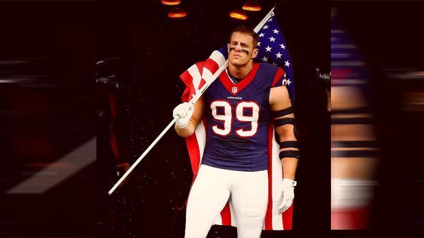 
                <strong>J.J. Watt</strong><br>
                J.J. Watt von den Houston Texans macht es kurz: "Happy Birthday America. You're a real beauty - Du bist eine wahre Schönheit."
              