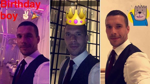 
                <strong>Snapchat-Geschichte des Lukas Podolski</strong><br>
                Nach dem EM-Testspiel gegen Ungarn feiert Poldi in Köln seinen 31. Geburtstag. Mit dabei: Sein Handy. Das Geburtstagskind spart nicht mit Emoticons und zeigt sich im schicken Outfit in seiner Heimat.
              