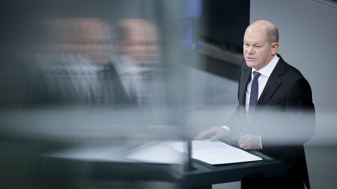 Bundeskanzler Olaf Scholz im Bundestag.