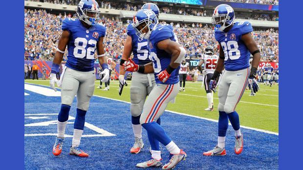 
                <strong>Victor Cruz</strong><br>
                Vielleicht hat Beckham Jr. Unterricht bei seinem derzeit verletzten Giants-Kollegen Victor Cruz genommen. Dessen Salsa-Tänze in der Endzone sind schon legendär. Der Receiver widmet seine Touchdowns seiner Mutter, die aus Puerto Rico stammt.
              