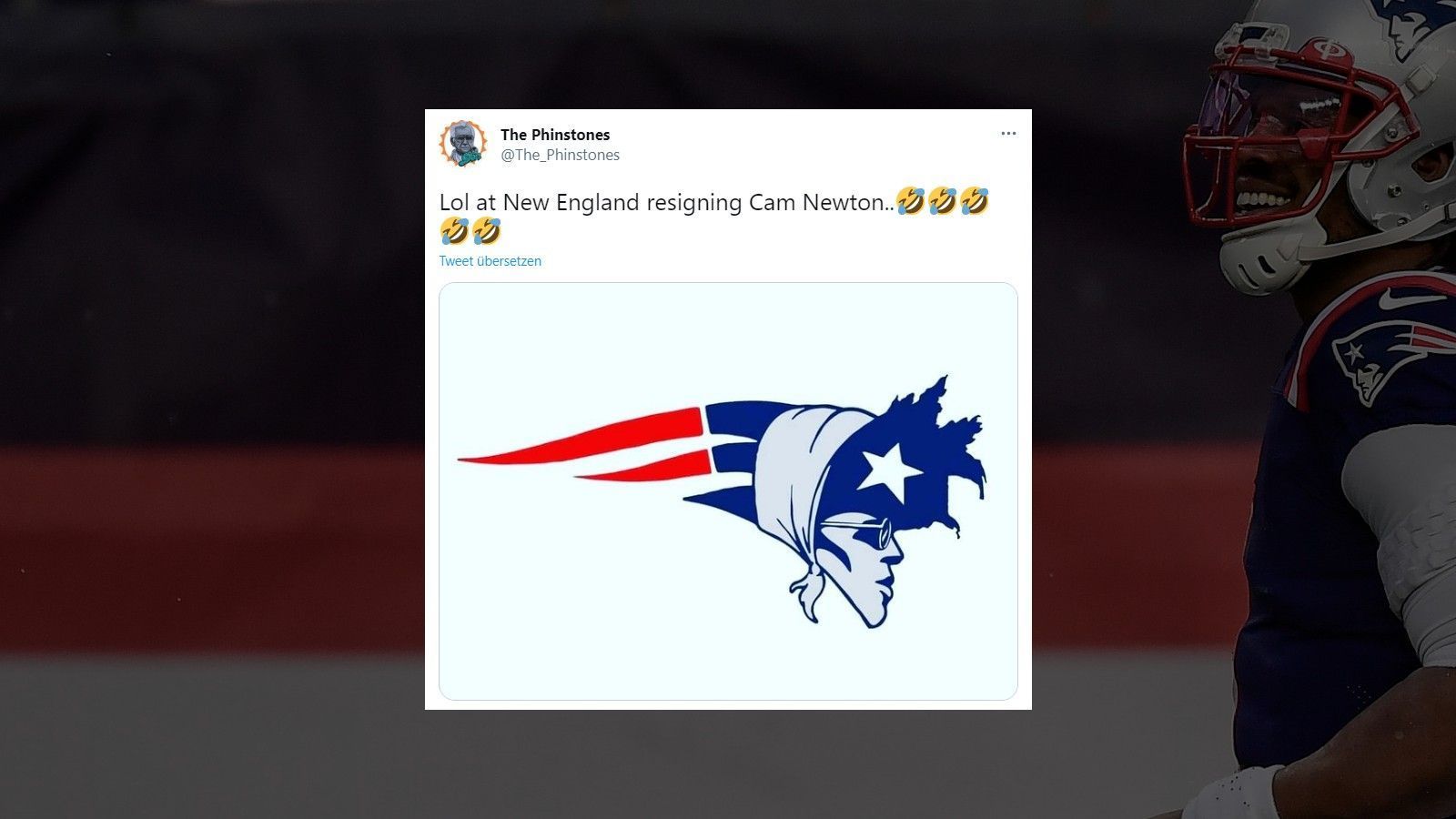 
                <strong>Netzreaktionen zum Verbleib von Cam Newton</strong><br>
                Das legendäre Kopftuch des Quarterbacks darf natürlich nicht fehlen.
              