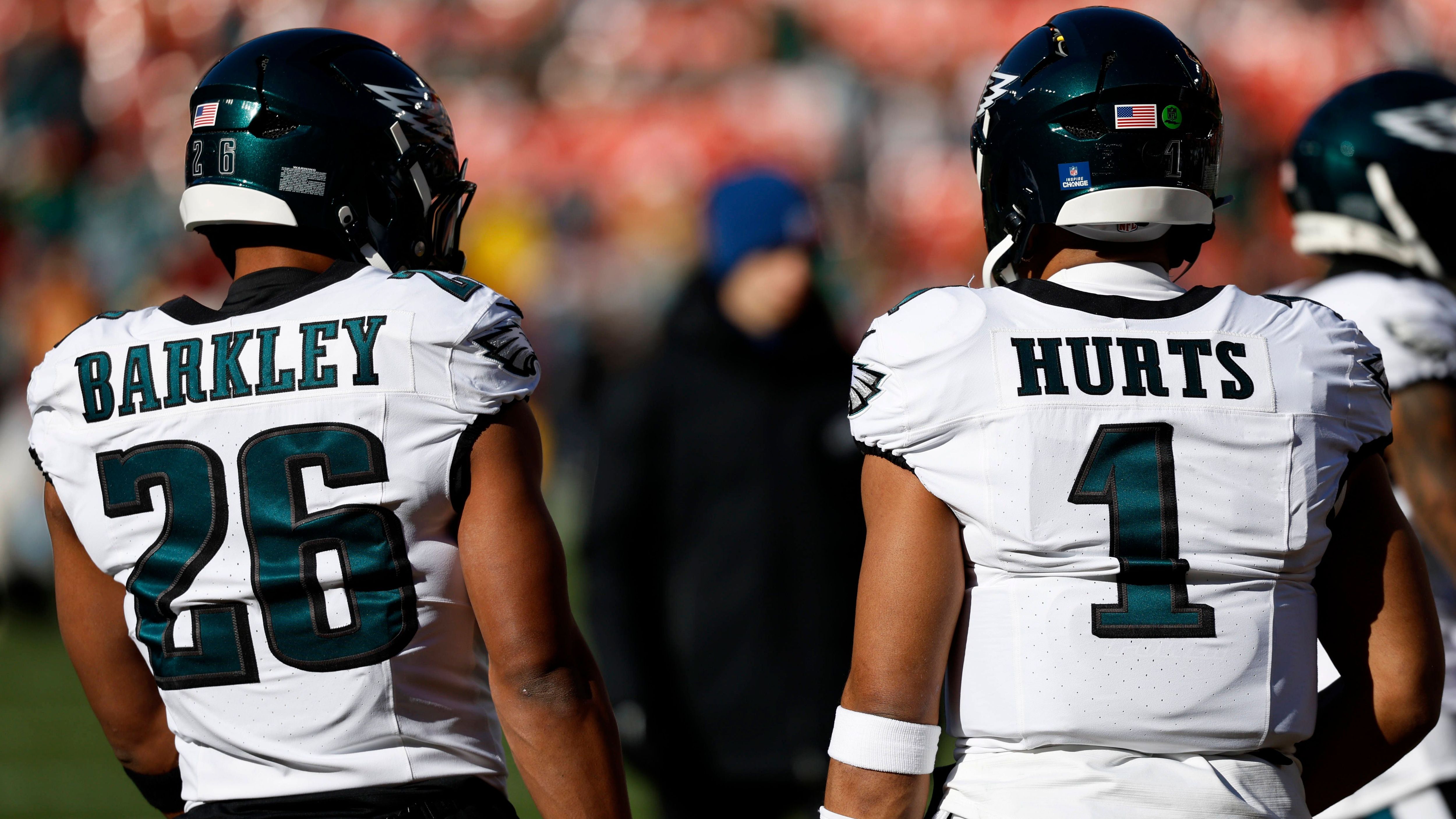 <strong>Philadelphia Eagles</strong><br>QB Jalen Hurts, RB Saquon Barkley, WR A.J. Brown, T Jordan Mailata, T Lane Johnson, LB Zack Baun, S Reed Blankenship, K Jake Elliott