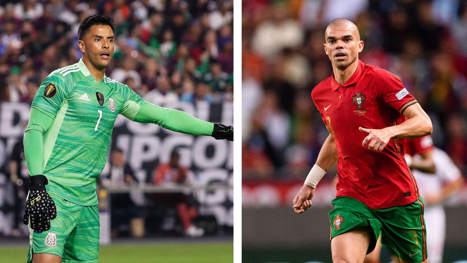 
                <strong>Älteste Spieler</strong><br>
                &#x2022; Alfredo Talavera (Mexiko, links): 18.09.1982, Alter: 40<br>&#x2022; Pepe (Portugal, rechts): 26.02.1983, Alter 39<br>
              