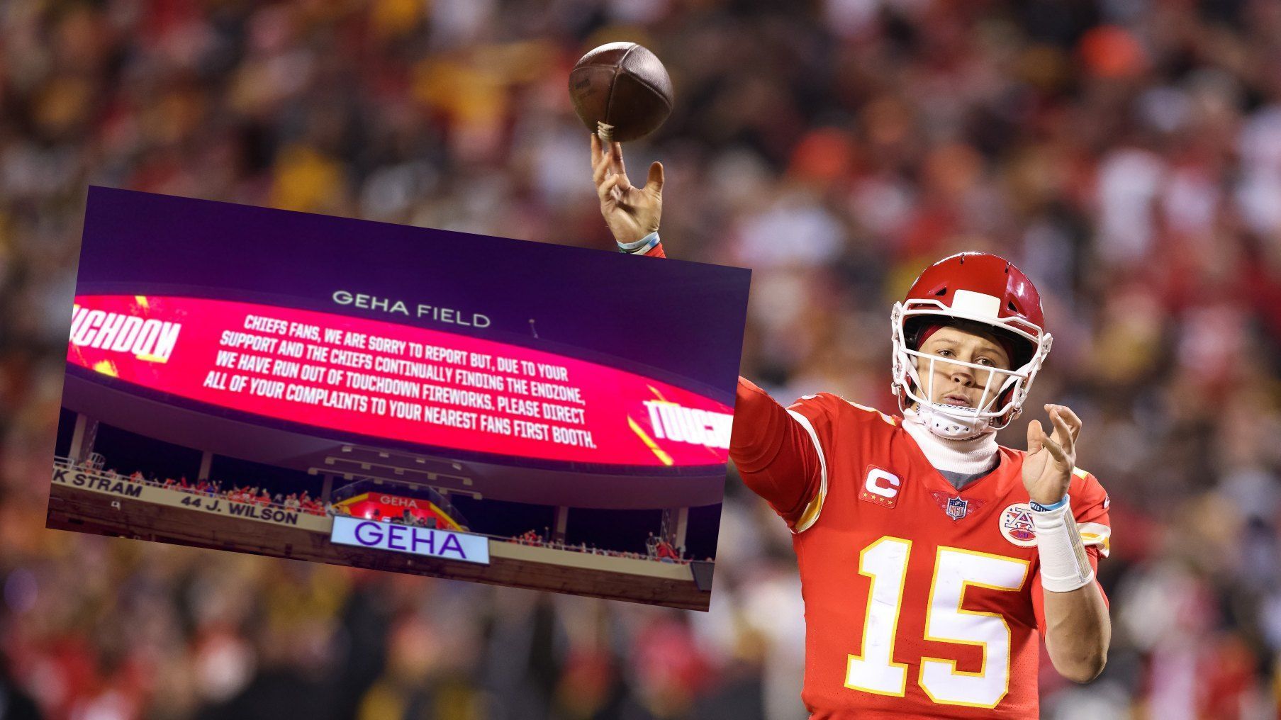 
                <strong>Gewinner: Flex der Kansas City Chiefs</strong><br>
                Patrick Mahomes und seine Kansas City Chiefs ließen den Pittsburgh Steelers beim 42:21-Erfolg nicht den Hauch einer Chance. Dabei kannte die Offensive, je länger das Spiel andauerte, keine Gnade und schenkte den Steelers insgesamt sechs Touchdowns ein. Jedes Mal, wenn im Arrowhead Stadium in Kansas City ein Touchdown fürs Heimteam erzielt wird, lassen es die Pyrotechniker zur Freude der Fans so richtig krachen. Beim Shooutout gegen die Steelers haben die Stadion-Verantwortlichen offenbar ihr eigenes Team unterschätzt. Im Laufe der Partie wurde eine Grafik eingeblendet, auf der bekanntgegeben wurde, dass aufgrund der vielen Touchdowns das Feuerwerk ausgegangen sei. 
              