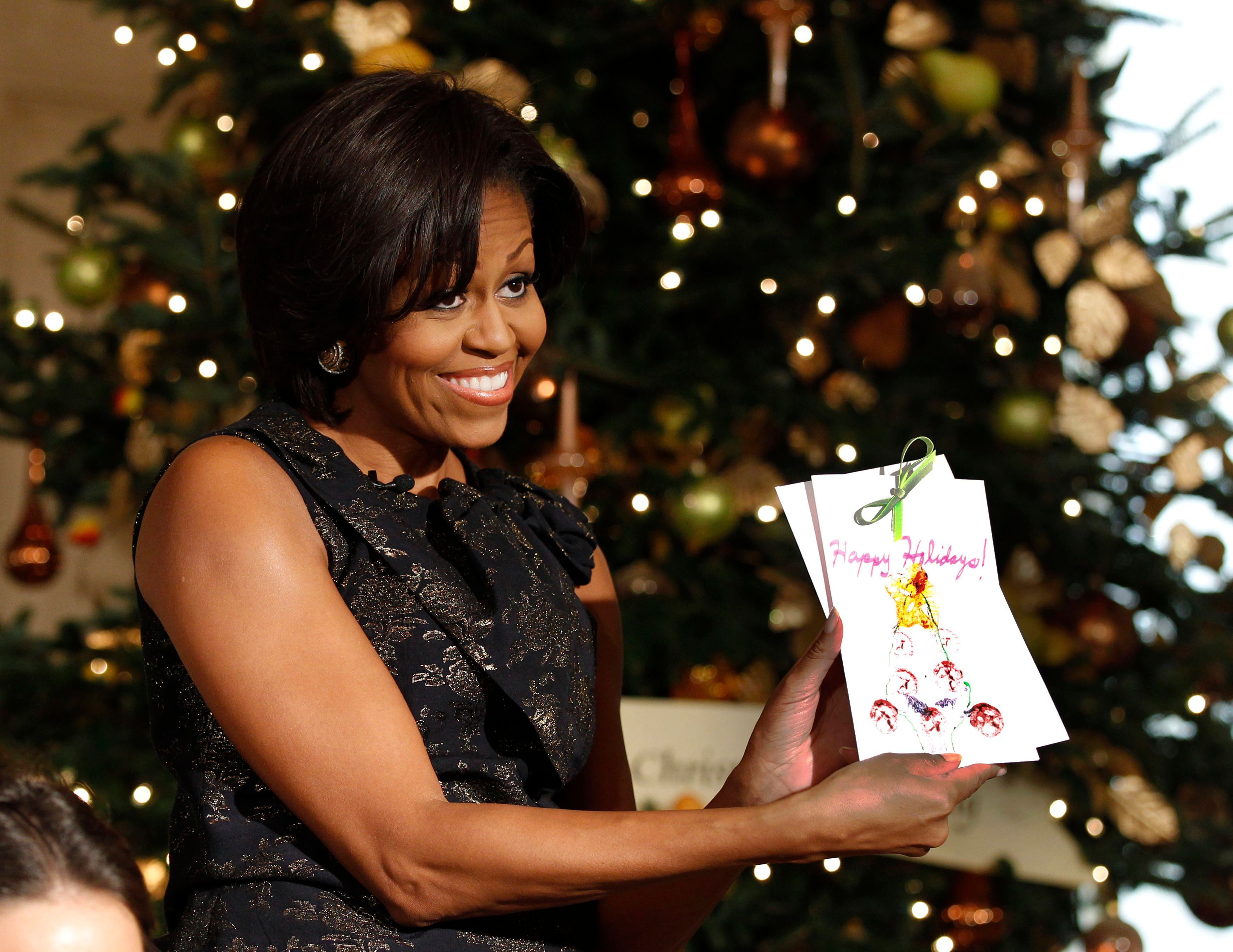 Michelle Obama bei einem Empfang Anfang Dezember 2010 im State Dining Room.