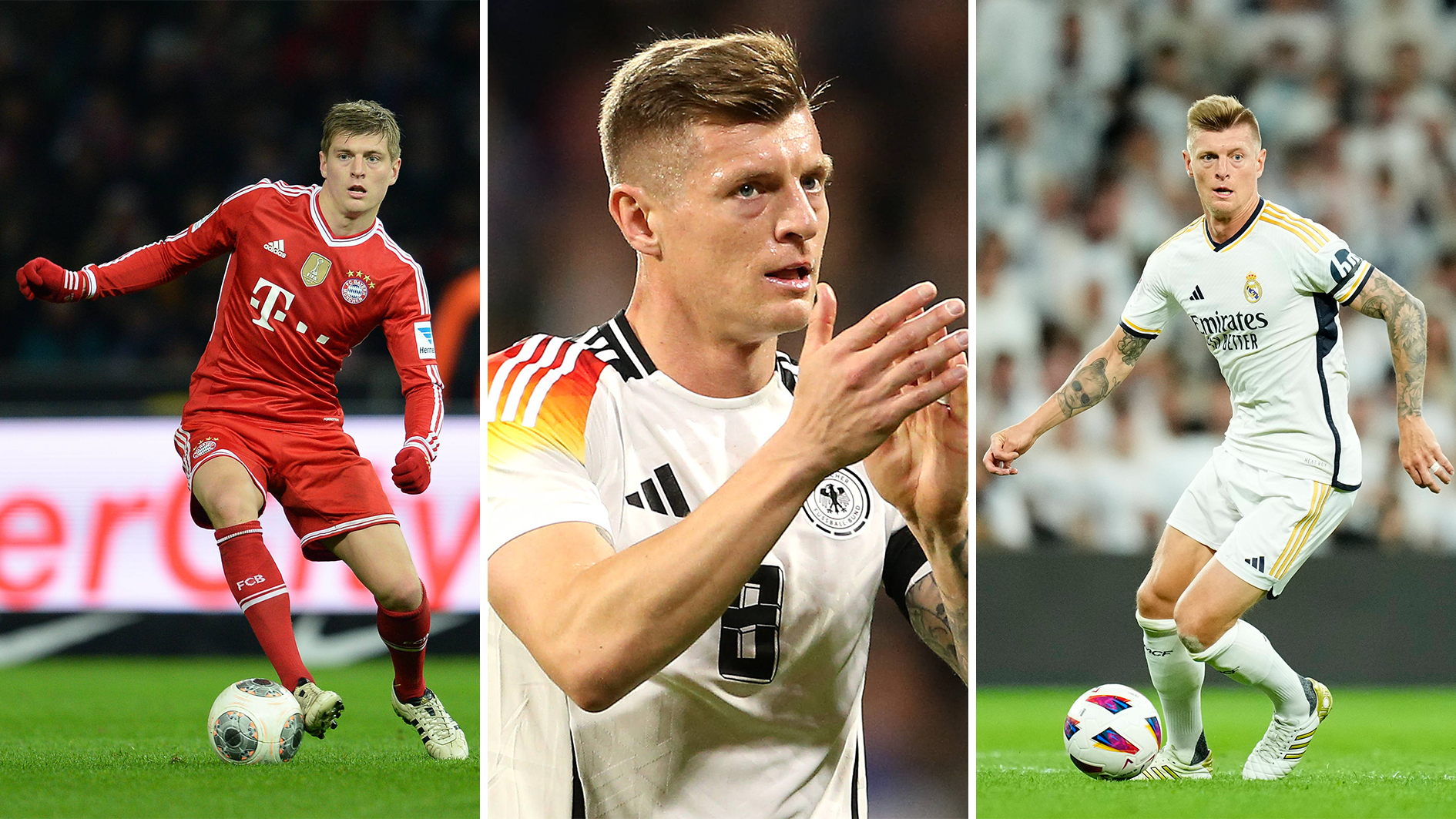 <strong>Toni Kroos - seine Karriere in Zahlen</strong><br>Profispiele: 716<br>Profitore: 62<br>Profivorlagen: 160<br>Titel: 33<br>Länderspiele: 108