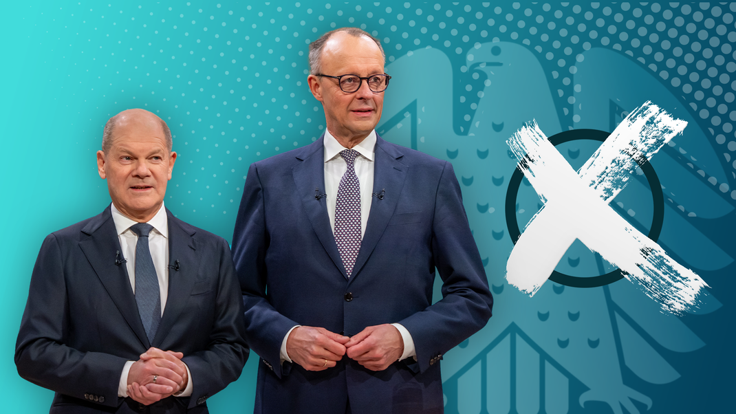 Bundeskanzler Olaf Scholz (SPD) und Herausforderer Friedrich Merz (CDU).