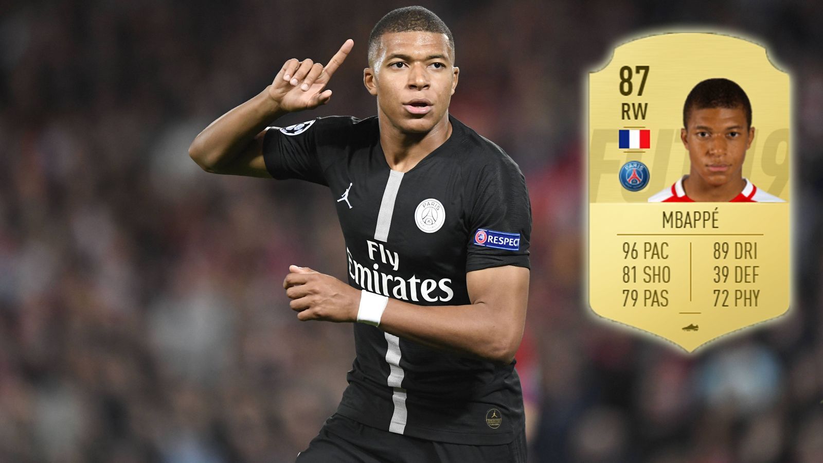 
                <strong>Kylian Mbappe</strong><br>
                Verein: Paris Saint-GermainGesamtstärke: 87
              