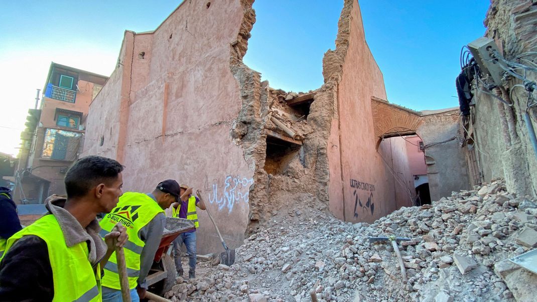Das zerstörte historische Zentrum in Marrakesch.