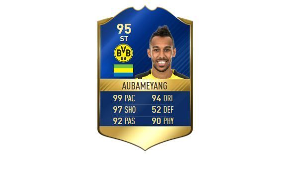 
                <strong>Angriff - Pierre-Emerick Aubameyang (Borussia Dortmund)</strong><br>
                Stärke: 95
              