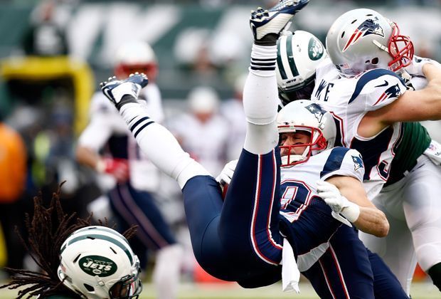 
                <strong>New York Jets - New England Patriots 16:17</strong><br>
                Auch Danny Amendolas Catch gehört zu den spektakuläreren - mit gleichzeitiger Grätsche ein Genuss.
              