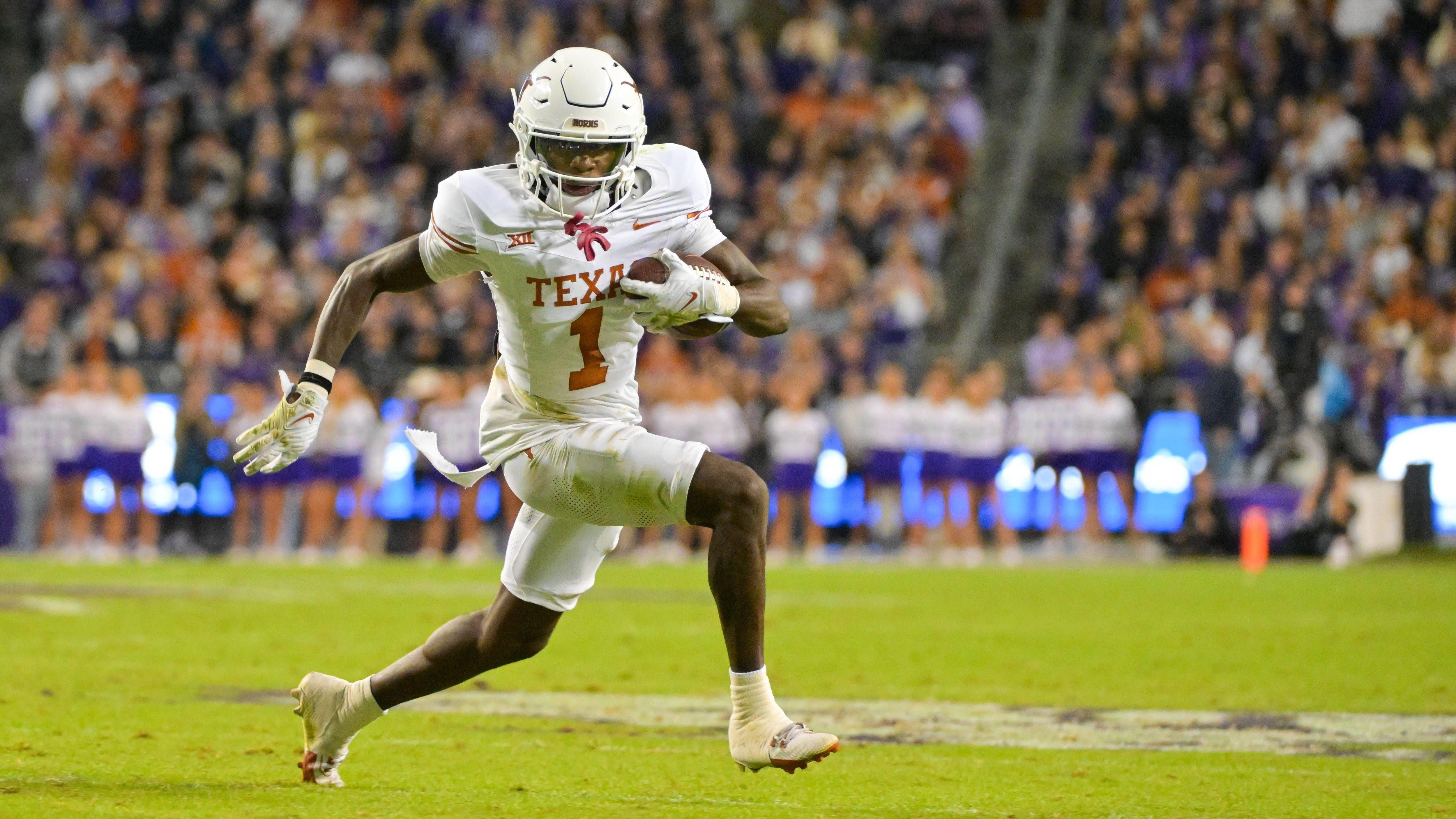 <strong>Pick 28: Kansas City Chiefs (via Buffalo Bills)</strong><br>Xavier Worthy, Wide Receiver - Texas