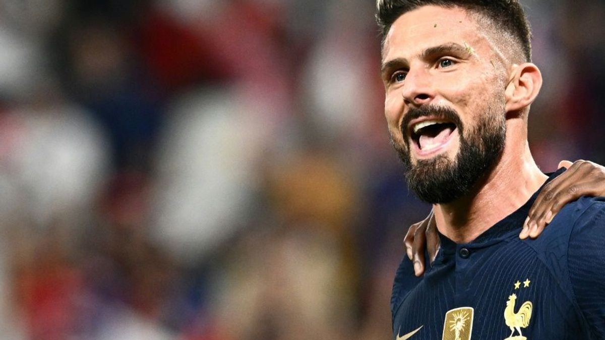 Olivier Giroud feiert seinen Doppelpack gegen Australien