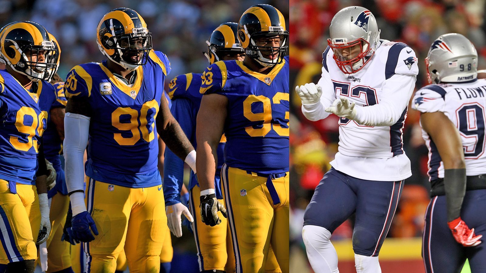 
                <strong>Defensive Line</strong><br>
                Die D-Line mit Ndamukong Suh und Aaron Donald ist das Prunkstück der Rams-Defensive: Sie kam auf deutlich mehr Sacks in der Regular Season als die D-Line der Patriots (41:30). Aber: Die Patriots sind vor allem gegen den Lauf in den Playoffs wahnsinnig stabil: In den beiden Playoff-Partien ließen sie im Schnitt nur 30 Rushing Yards zu. Auch in Sachen Sacks legte die Pats-D-Line in den Playoffs noch einmal einen Zahn zu und verbuchte sechs Sacks. Die Rams hatten nur drei. Unentschieden: 3:3!
              