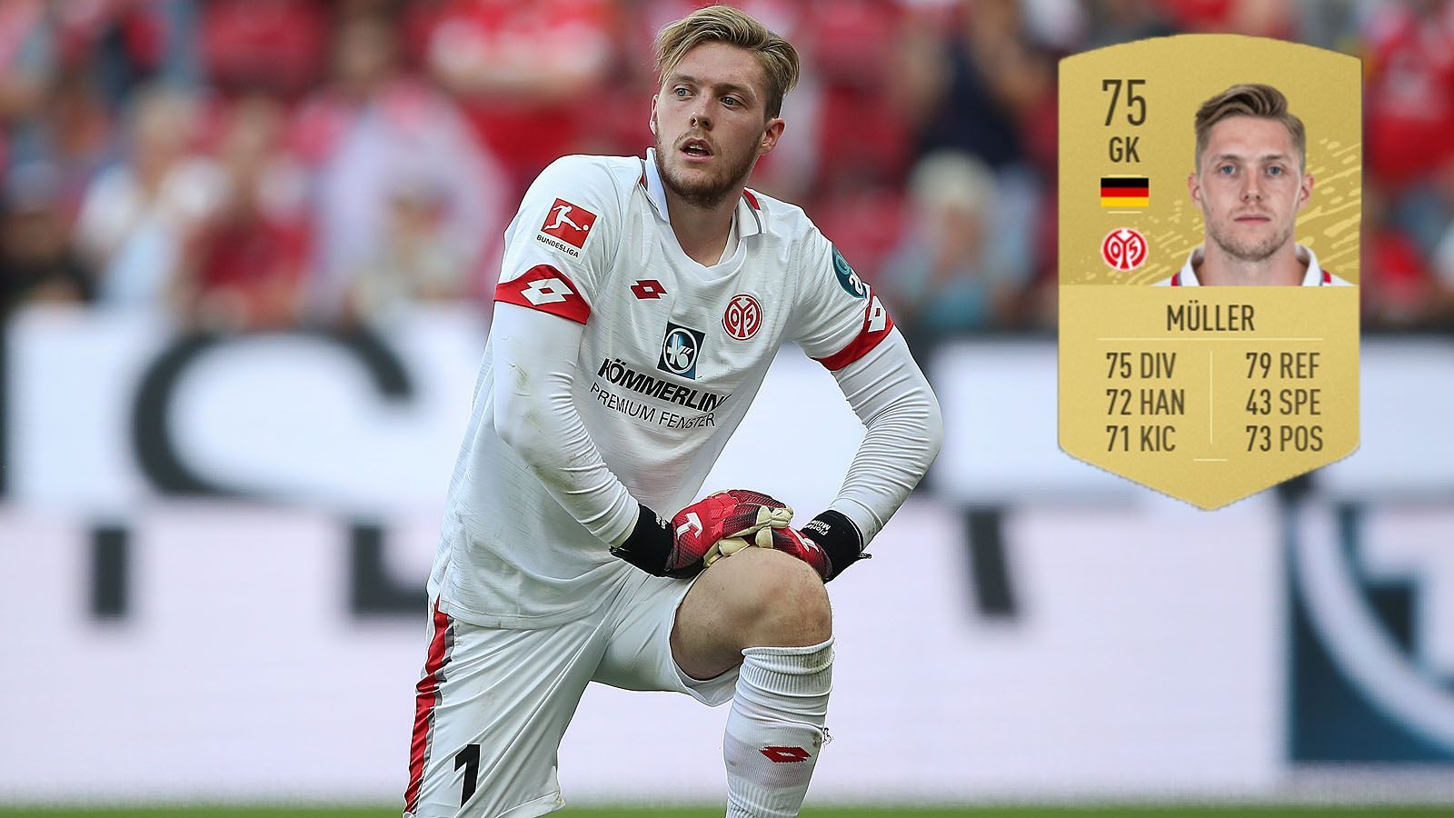 
                <strong>Torwart: Florian Müller (+9/1.FSV Mainz 05)</strong><br>
                Spielstärke: 75Potenzial: 84 (+9)
              