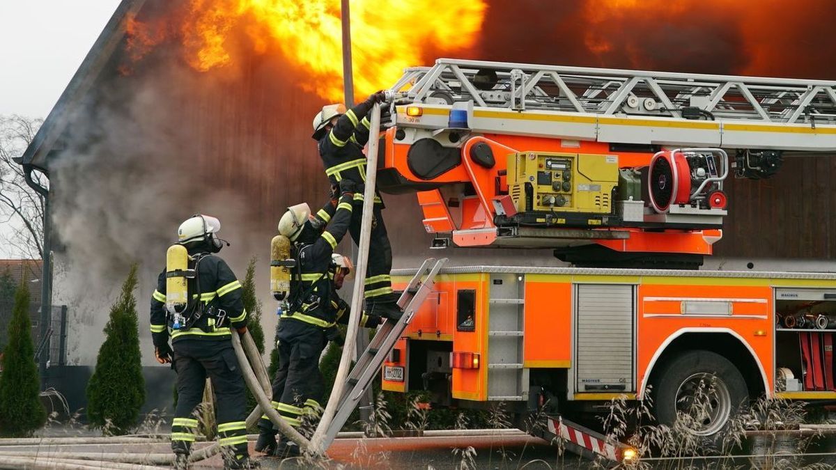 Großbrand zerstört Haus in Hamburg-Reitbrook