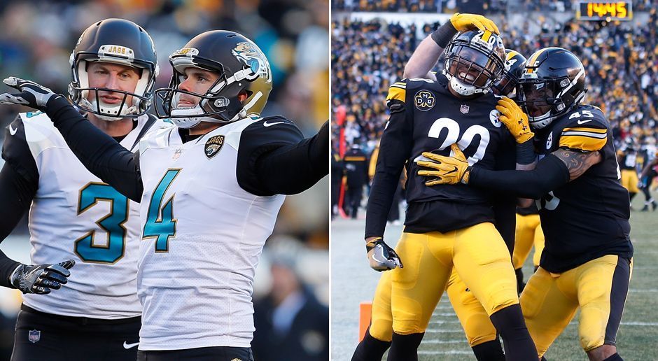 
                <strong>Jacksonville Jaguars & Pittsburgh Steelers</strong><br>
                Gemeinsam mit dem Gegner aus Pittsburgh stellten die Jaguars einen weiteren Rekord auf. Die insgesamt 87 Punkte beim 45:42-Sieg der Jaguars in der Divisional Round sind die meisten, die je in einem Spiel nach der Wild Card Round erzielt wurden. Fun-Fact: Jaguars-Spieler Calais Campbell hatte dieses Ergebnis in einem Interview zuvor vorausgesagt.
              