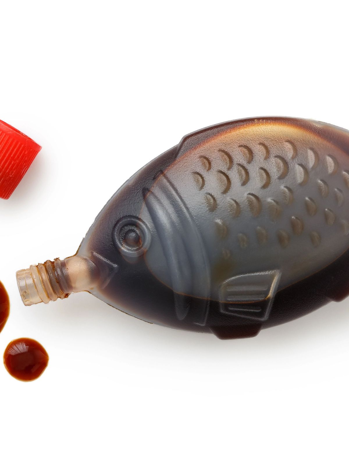 Sojasaucen-Fläschchen in Fischform