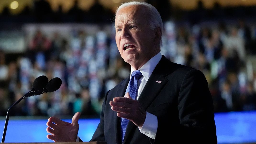 US-Präsident Joe Biden auf dem Parteitag der Demokraten in Chicago.