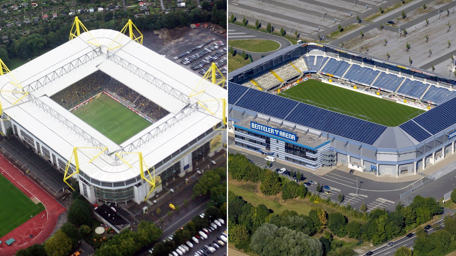 
                <strong>Stadion-Kapazität</strong><br>
                Sprichwörtliche Welten liegen zwischen BVB und SCP im Bereich Stadion und Kapazität. Mit einem Fassungsvermögen von 81.365 Plätzen steht in Dortmund mit dem Signal-Iduna-Park das größte der aktuelle Bundesliga-Stadien. Mehrere Nummern kleiner geht es in Paderborn zu. In die Benteler Arena passen lediglich 15.000 Zuschauer und damit so wenige, wie in kein anderes, aktuelles Bundesliga-Stadion. 
              