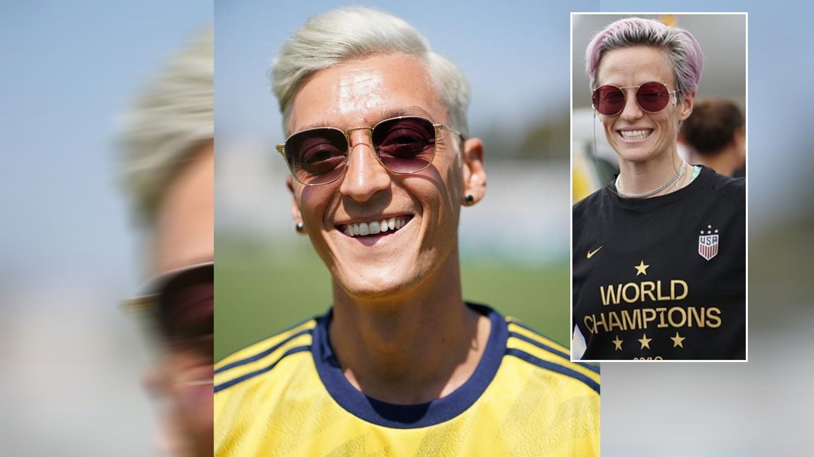 <strong>Mesut Özil</strong><br>
                Wettschulden sind Ehrenschulden - das weiß auch Mesut Özil. Daher trug der deutsche Weltmeister seine Haare in platinblond. "Ich habe bei der Crossbar Challenge verloren", sagte der Ex-Spielmacher vom FC Arsenal im Trainingslager in Los Angeles.