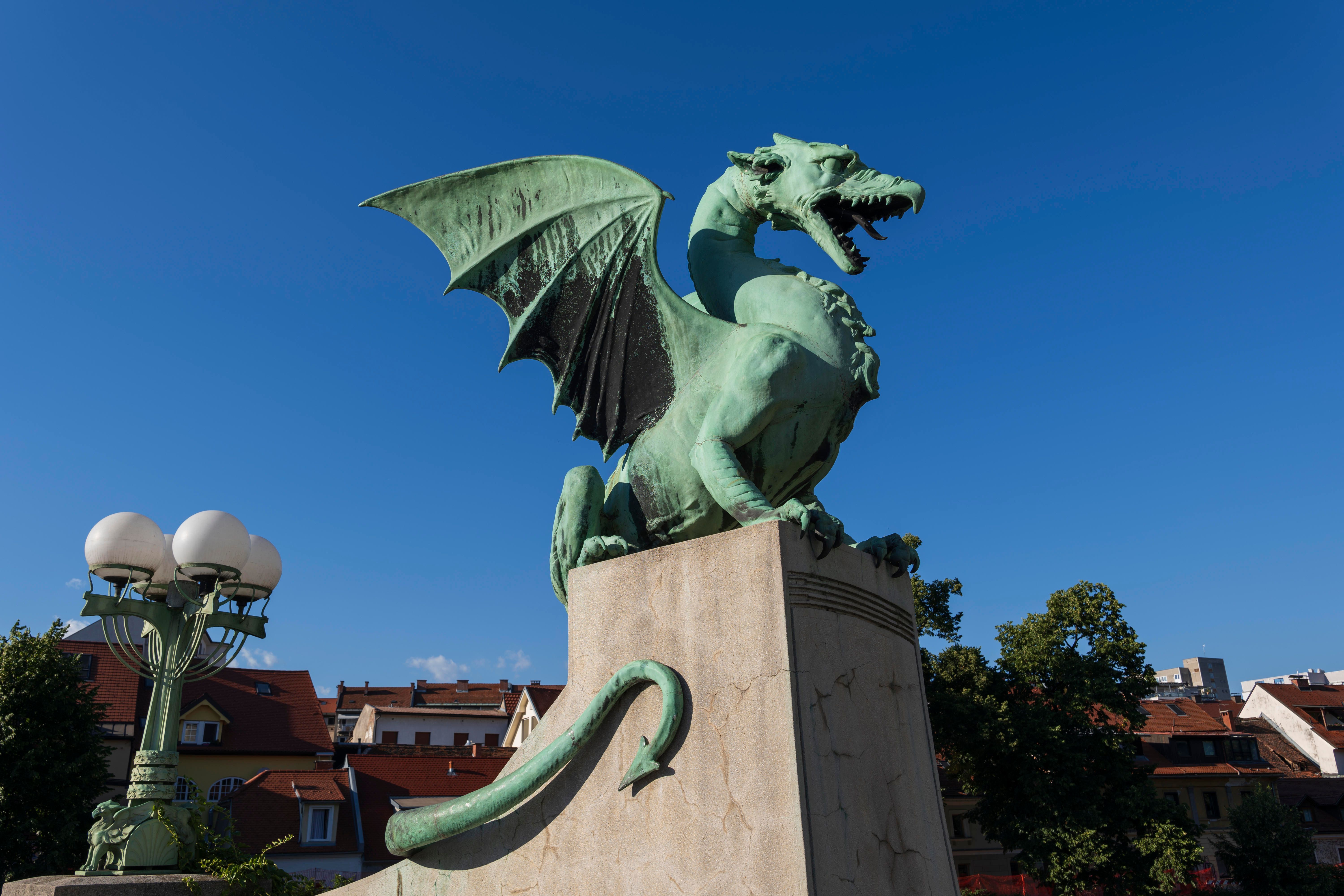 Drachen-Statue in Slovenien, Ljubljana.