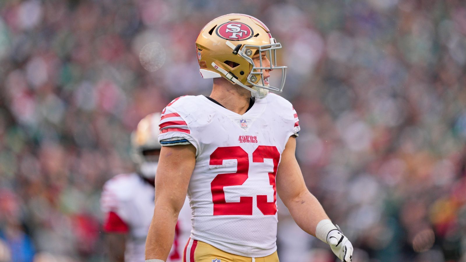 
                <strong>Platz 16: Christian McCaffrey</strong><br>
                &#x2022; Team: San Francisco 49ers<br>&#x2022; Position: Running Back<br>&#x2022; Platzierung im Vorjahr: 46<br>
              