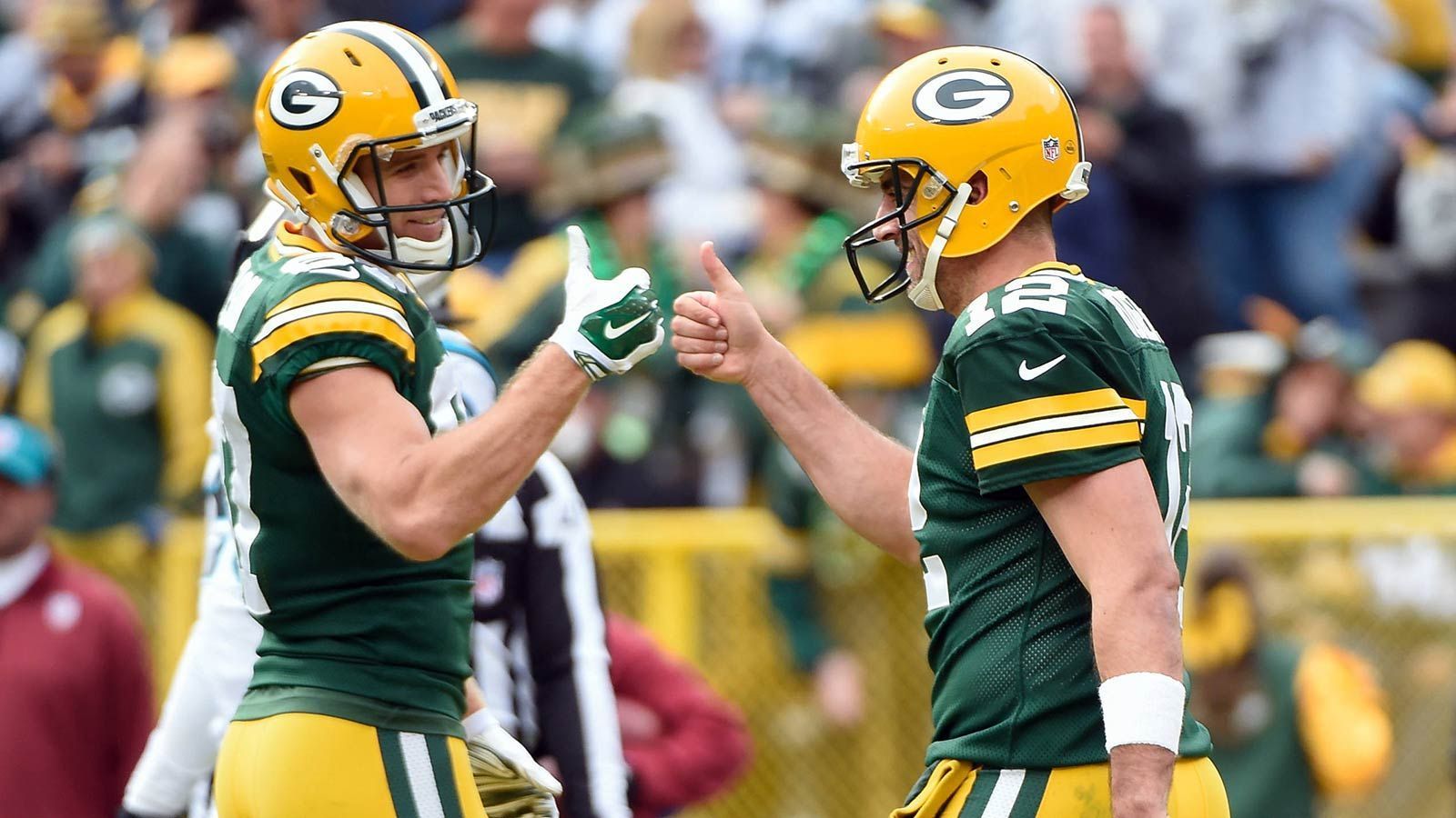 
                <strong>Platz 9: Aaron Rodgers und Jordy Nelson</strong><br>
                &#x2022; 70 Touchdowns<br>&#x2022; Green Bay Packers (2008 bis 2017)<br>
              